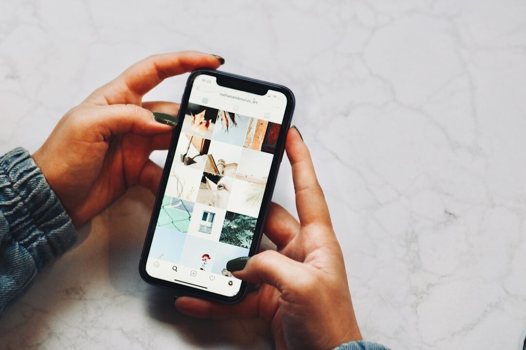 influencer posting on phone