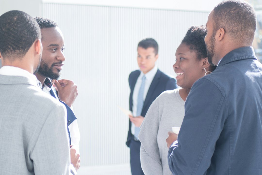 diverse people discussing ideas